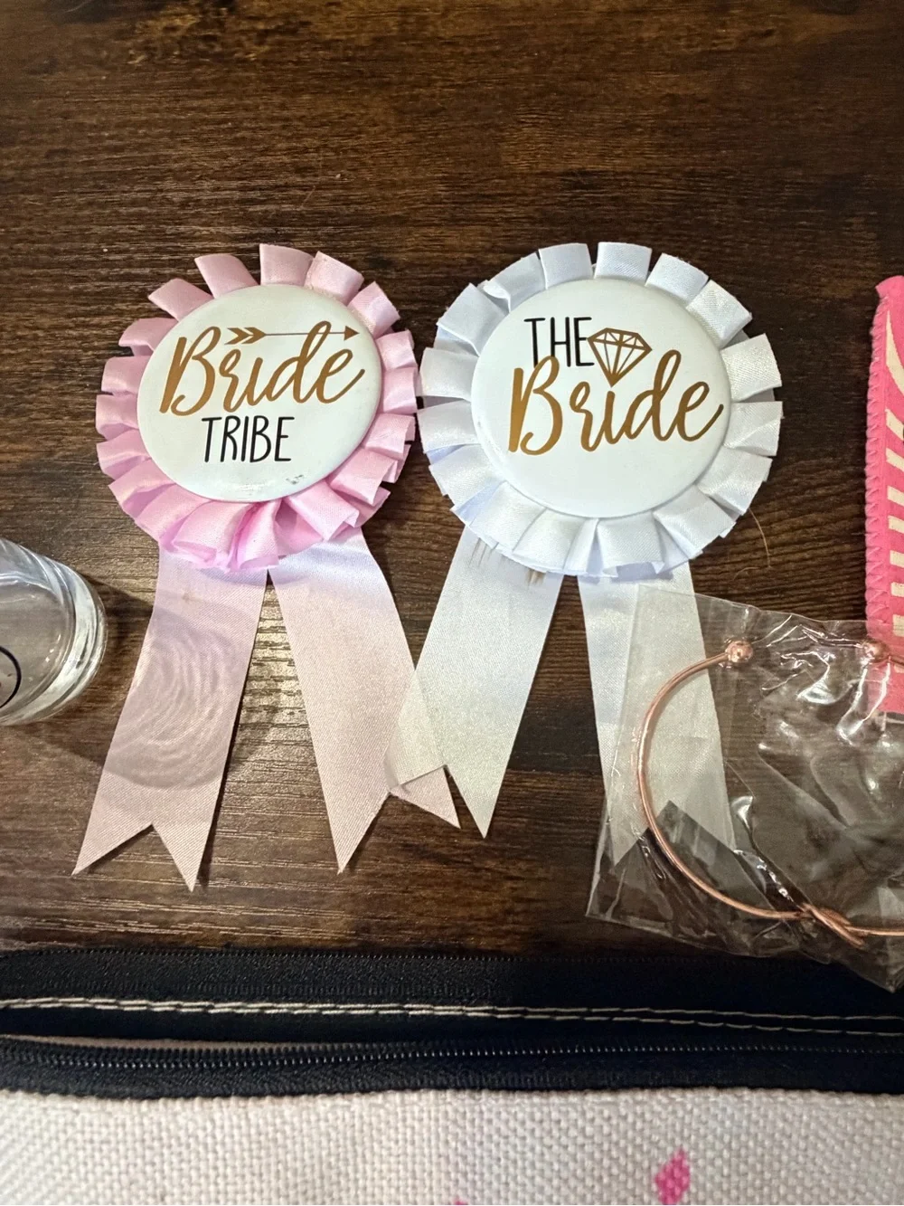 Bridal Party Accessory Set - Pink and White 